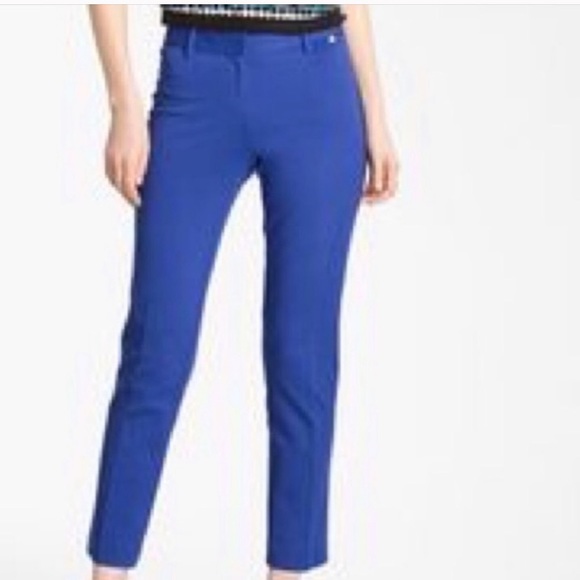 Trina Turk Cobalt Blue Slim Ankle Pants Sz 2 - Picture 1 of 6